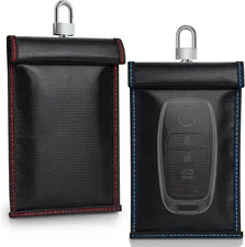 2 Pack Faraday Pouch for Key Fob, Fireproof & Water Resistant RFID Signal Blocki