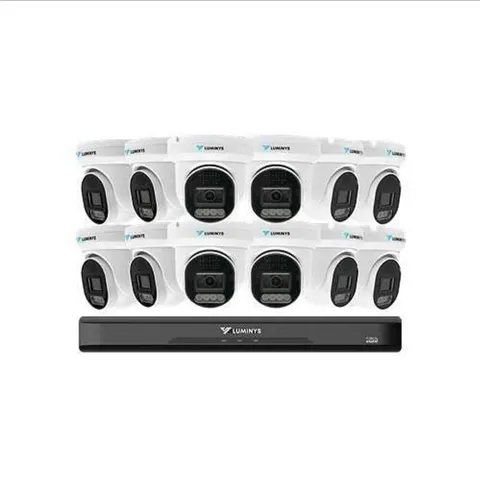 Luminys 16CH 5MP IP Security Camera System 12 Turret Cameras NVR 4TB NDAA