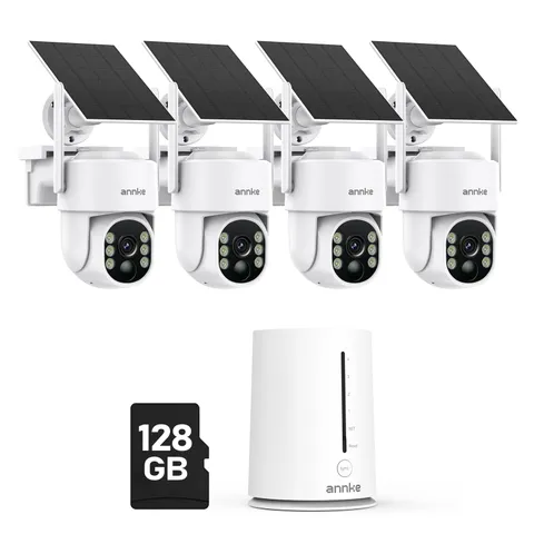 4MP Solar Security Cameras Wireless Outdoor, 4-Cam Home Camera System