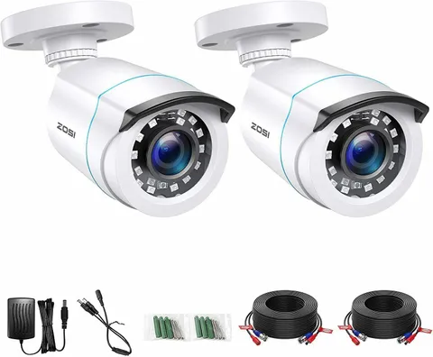 ZOSI 2PK 1080P TVI Security Camera 2MP Outdoor Day Night Vision for CCTV System