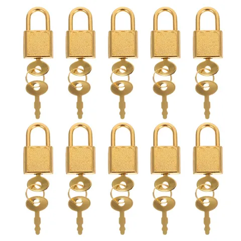  10 Sets Small Travel Lock Miniature Vintage Locker Cute Padlock Key Diary