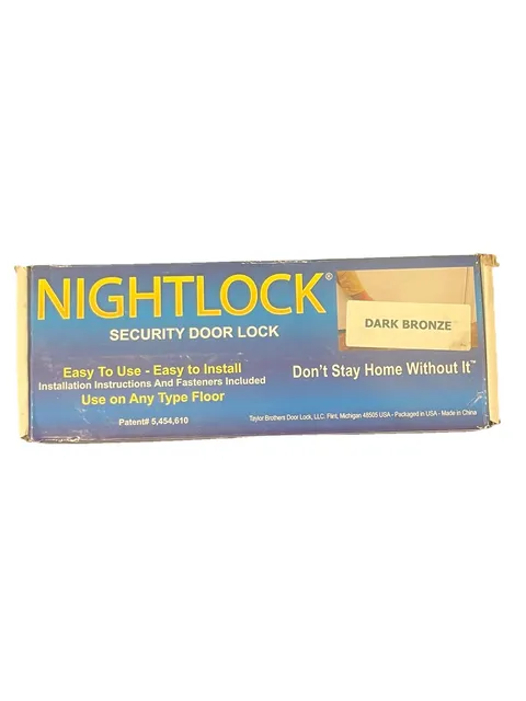 NIGHTLOCK Security Lock Dark Bronze Finish - Std or French Door Barricade