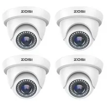 4x Zosi 1080P Digital Dome Cameras - White (Four Pack) 4AK-4182B-WS-US