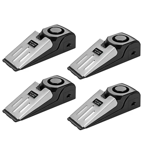 4Pcs/Set Door Stop Alarm Door Stopper Security 120DB Siren Portable Travel Home
