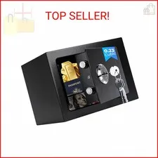 Small Safe Box for Home, Wall Safes 0.23 Cubic Feet, Heavy Duty Steel Safety Loc