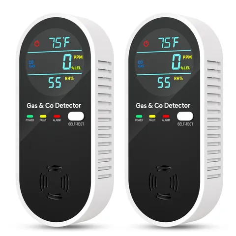 4-in-1 Natural Gas Leak Detector & Carbon Monoxide Detectors with Natural, Propa