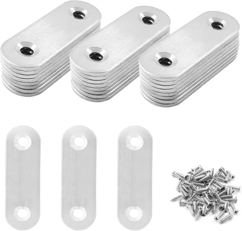 24 Pcs Straight Brace, Flat Brace 2” x 0.6”, Stainless Steel Straight Bracket, M