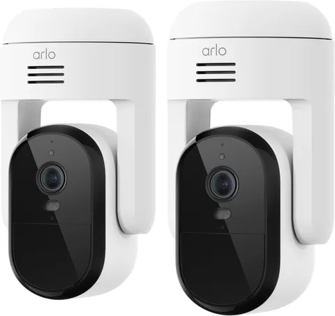 Arlo Essential Pan Tilt Security Camera 2K - Wired Plug-In Power Outdoor Camera,