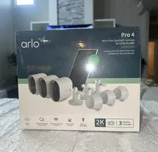 Arlo Pro 4 2K Wireless Wi-Fi 3-Cam Spotlight Kit w/ Solar Panel, Night Vision