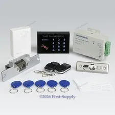 Touch Keypad RFID Door Access Control Kit+Strike Lock +2Remote Controls+Doorbell