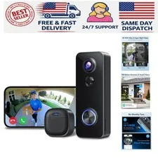 Battery Doorbell, 180° Head-to-Toe Video, Live View with Two-Way Talk, No Mon...