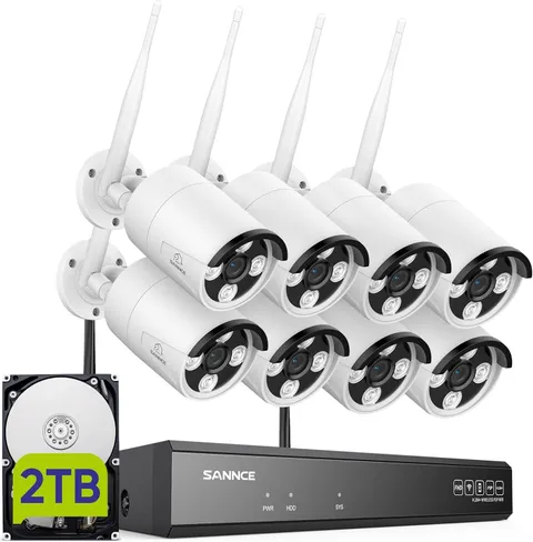 2K Wireless Security Camera System, 8CH 5MP NVR with 8Pcs 3MP Outdoor Wifi IP Su