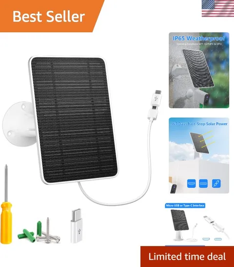 Solar Panel for Security Camera, 5W USB Solar Panel for DC 5V Security Camera...