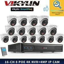 VIKYLIN SmartFind 8POE 16CH NVR CCTV Systems 4MP IP Camera Motion Detection Lot