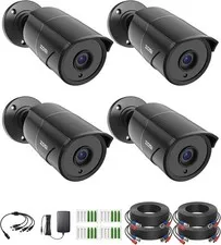 ZOSI 4 Pack 1080p Home Security Cameras with Audio Recording,Built-in Microphone