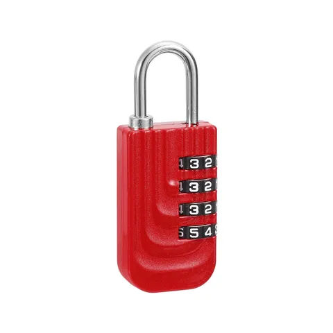 Resettable 4 Digit Combination Lock Code Padlock, Red (73 x 28mm)