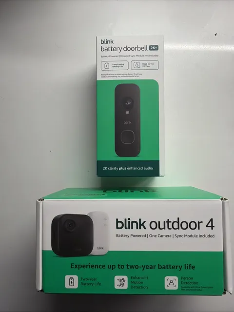 Blink Outdoor 4 + Battery Doorbell Security Camera CCTV New !!!