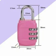 3 Digit Numbers Combination Padlock Luggage Suitcase Travel Code Metal Lock New