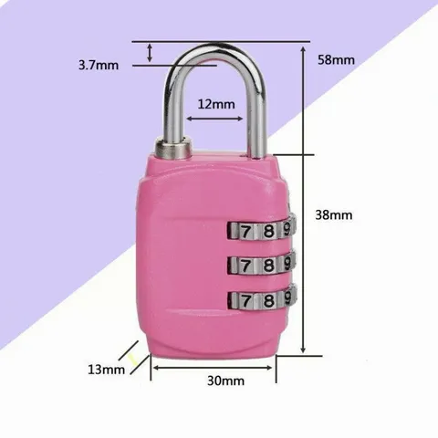 3 Digit Numbers Combination Padlock Luggage Suitcase Travel Code Metal Lock New
