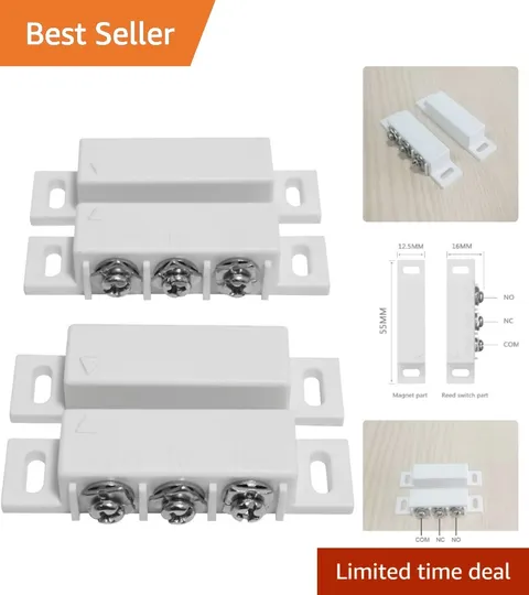 Compact 2-Piece Magnetic Switch Sensors - Easy Installation for Security