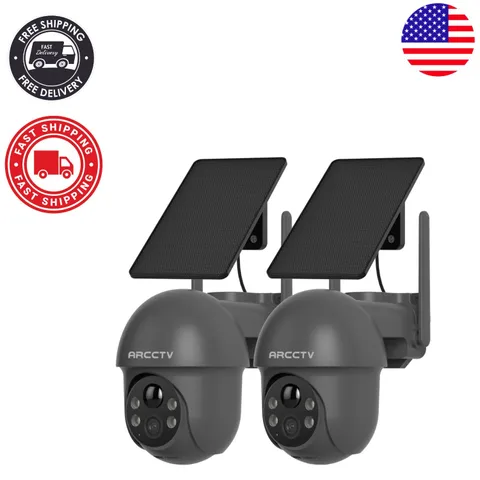 Weatherproof 360° Solar Security Cameras with Night Vision - Easy Installation
