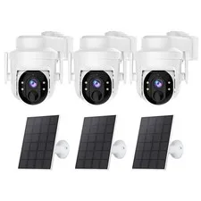 Solar Battery Security Camera System WiFi Outdoor Pan/Tilt Smart Home Security