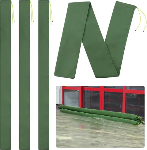 4Pcs 6Ft Long Thickened Canvas Sand Bags for Flooding with Elastic Band | Reusab