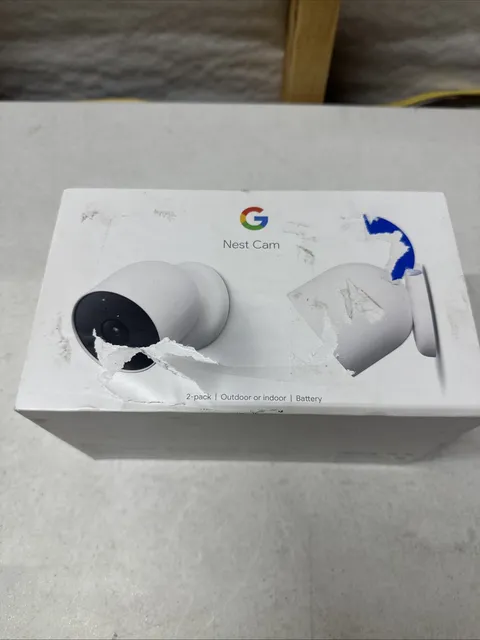 Google Nest Security Indoor Outdoor Cameras G3AL9 (Snow) 2-Pack - NEW SEALED