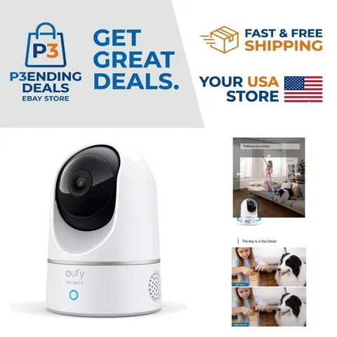 360° Pan & Tilt Indoor Camera - AI-Driven Motion Tracking & Night Vision