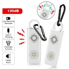 Personal Alarms 130Db Emergency Self-Defense Security Alarm Keychain LED Flashli
