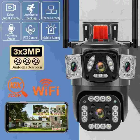9MP HD Camara De Seguridad WIFI Inalambrica Para Casa Exterior Con Audio y Video