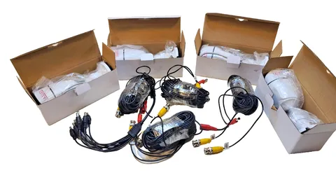 Tonton AHD Bullet Cameras 1080P – Lot of 4 Security Cameras w/ Accessory Cords