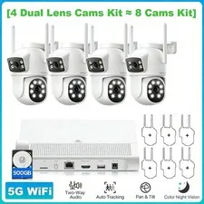 CAMCAMP Security Camera System Outdoor Wireless Audio Wifi Home CCTV 2K 10CH NVR