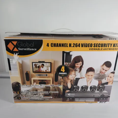 Global Surveillance 4 Channel H.264 Video Security Wired Indoor/Outdoor GRX 4401