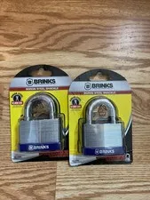 2 Pack New Brinks Steel Security Pad Lock - 1-3/16" - 11,000 LBS CUT RESISTANCE