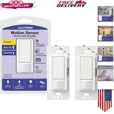 2 Pack of 2 Amp Motion Sensor Light Switches - Easy Installation & Energy Saving