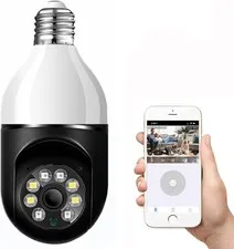 Light Bulb Camera, 5G Home Security Bulb Cameras,PTZ WiFi Camera with E27 Bulb 