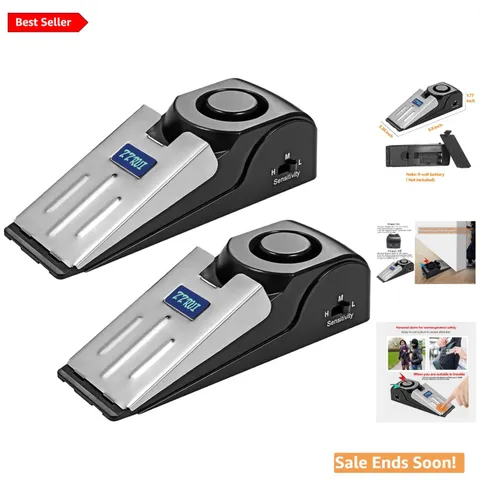 Adjustable 120dB Door Stop Alarm – Protective Wedge for Travel, Home & Apartment