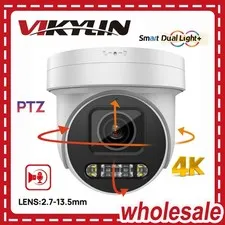 Vikylin 4K 8MP 5X Optical Zoom PTZ IP Camera Dual Light 2-way Talk 2.7-13.5mm