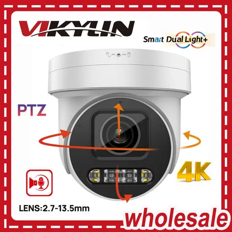 Vikylin 4K 8MP 5X Optical Zoom PTZ IP Camera Dual Light 2-way Talk 2.7-13.5mm