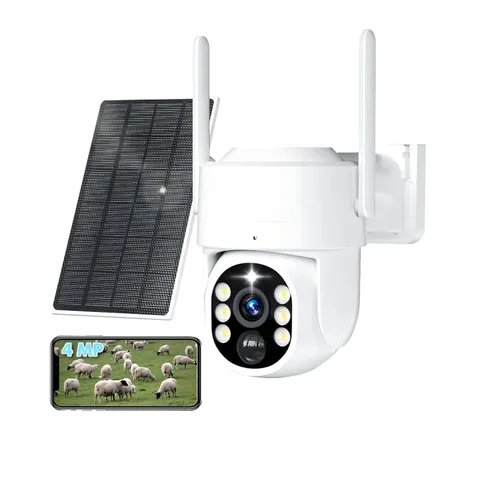 4G LTE Solar Security Camera Outdoor, No WiFi, 2K Video, PIR AI, 2-Way Audio
