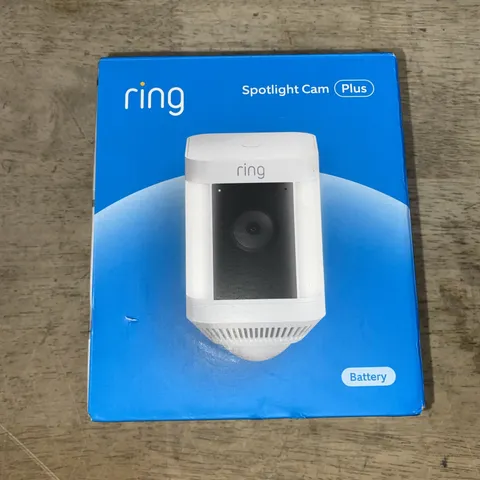 Ring - Spotlight Cam Plus Outdoor/Indoor Wireless 1080p Battery Camera - White