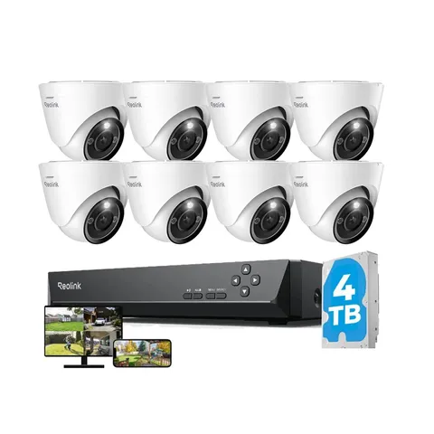 Reolink 12MP PoE Camera 16CH 4TB NVR Home CCTV Camera System Color Night Vision