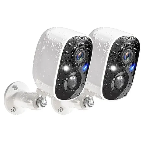 2 Pack Wireless Outdoor Security Cameras 2K Motion Detection Color Home