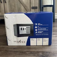 6L Digital Electronic Safe Box Black Bolt-Down w/ Emergency Override Keys (2)