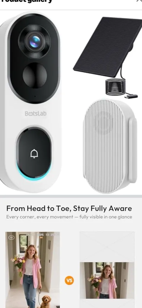 Botslab R810SE Video Doorbell Elite 3MP Smart With Solar Panel