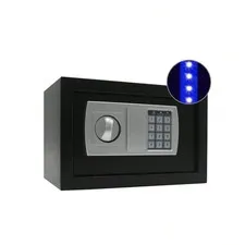 New Modern Electronic Steel Safe Box Secure Home Security Lockbox Black 12 Inch