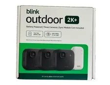 Blink Outdoor 2K+ Wireless Security Camera 3 Camera System (Black) New Sealed