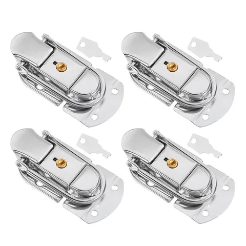 4 Pcs Metal Toggle Latch Suitcase Clasp Lock Locking Latches for Boxes
