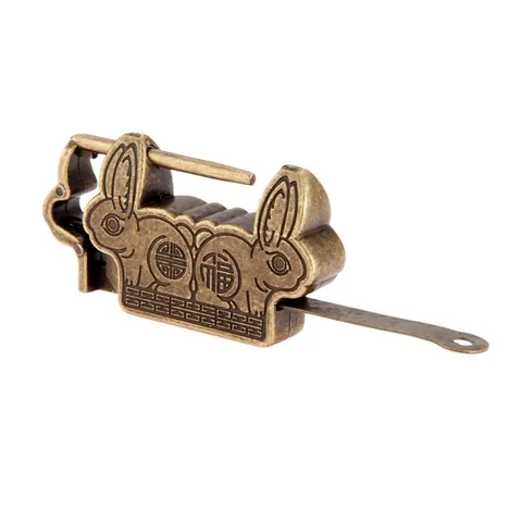 Household Antique Furniture Rabbit Design Jewelry Box Lock Cabinets Padlock 1X